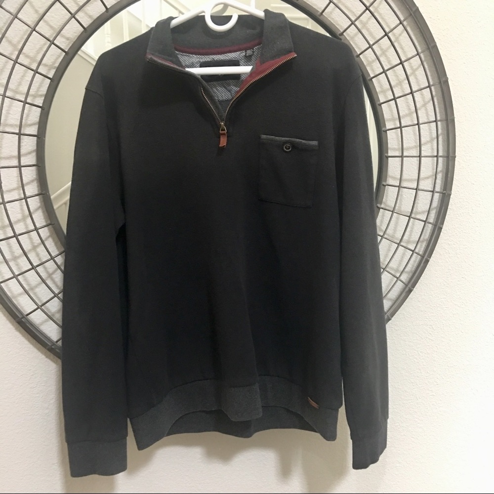 ❤️TED BAKER Gray 1/4th Zip Sweater Size 6